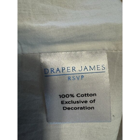 Draper James Dress 3X Blue White Cotton Summer Sleeveless Embroidered NEW - Picture 11 of 12